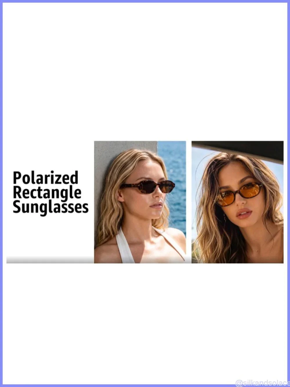 Polarized Retro Rectangle Sunglasses Narrow Frame UV400 Full-Frame